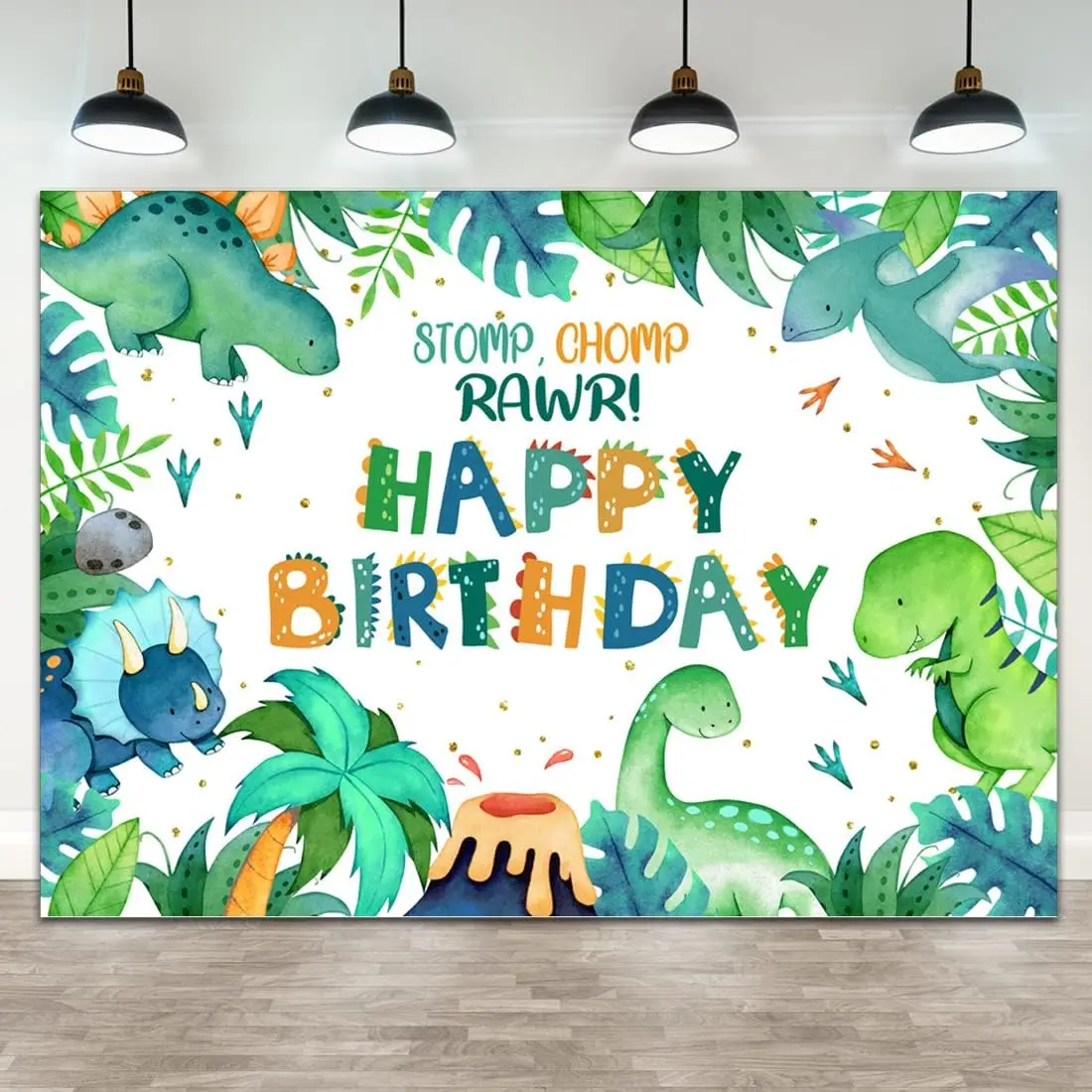 cartoon Dinosaur Birthday Party Backdrop Jungle Safari Boy kid Jurassic World park photo background photography backdrops studio