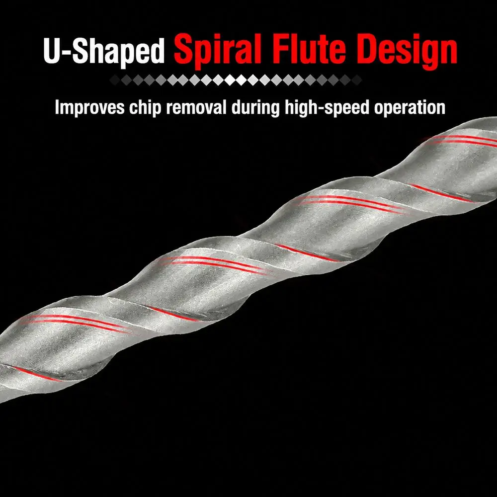 1Pcs Square Shank SDS Plus Masonry Drill Bit 110-500mm Carbide Tipped Carbide Concrete Drill Bit 40Cr Steel Alloy Twin Spiral