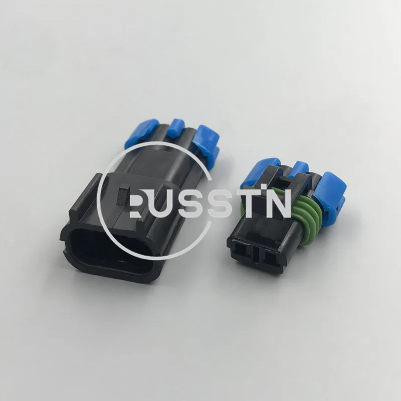 1 Set 2 Hole Weather Pack Waterproof Car Fan Plug Automotive Cable Harness Connector AC Assembly 15300027 15300002