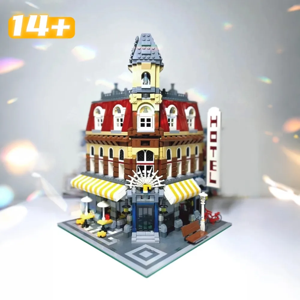 2056pcs Exquisite Building Blocks Ornament Set Corner Cafe Street View Toy Christmas Birthday Gift For Adults