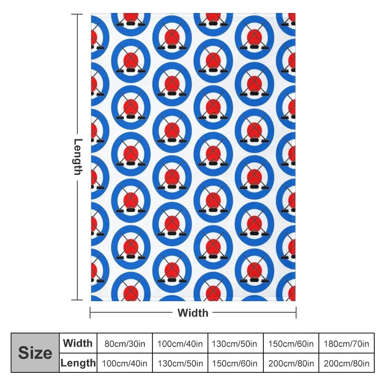 curling icons Throw Blanket couch cozy soft plush fuzzy picnic outdoor blanket