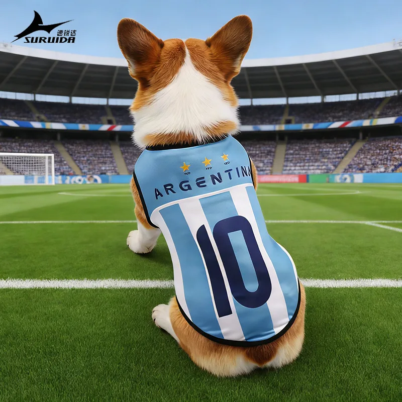 Pet Soccer Team Dog Vest Teddy Summer T-shirts Pomeranian Bi Bear Puppy Clothing Cat Pet Thin Football Shirts