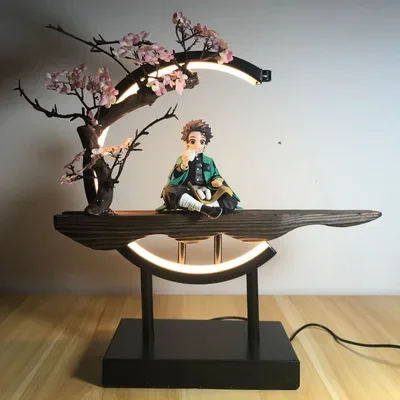 

35cm LED light Anime Demon Slayer Kamado Tanjirou Action Figure PVC Collection model decoration decor birthday christmas gift