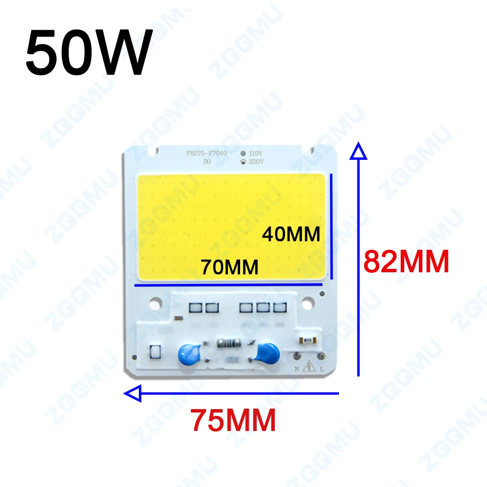 Imagem -04 - Motor de Projeção sem Motorista Fonte de Luz Integrada Cob ca Série 5054 50w 100w 150w 110v 220v