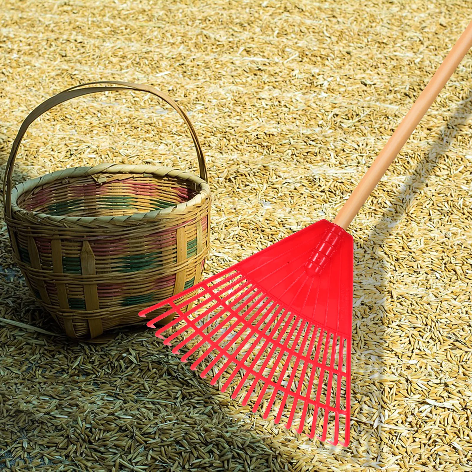 21 Tooth Plastic Leaf Rake for Lawn Garden Hand Held Rake Grass Weeding Yard Farming Equipment Lightweight