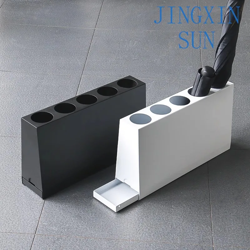 Iron Umbrella Rack with Drip Tray Space Saving Can Hold 5 Umbrellas Creative Umbrella Storage Rack Household Merchandises
