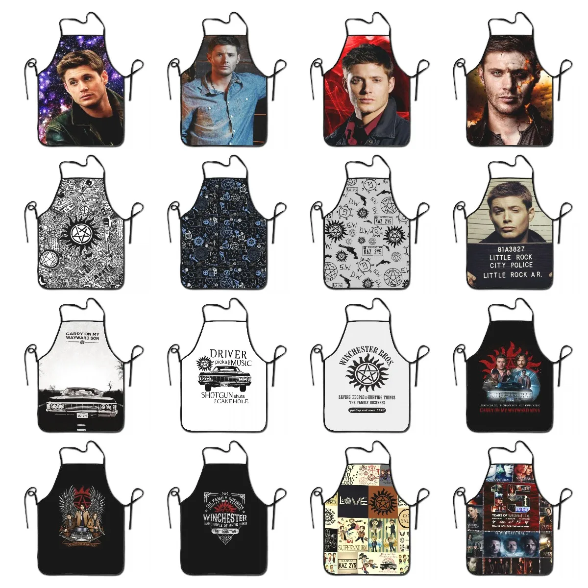 Dean Winchester Supernatural Aprons Men Women TV Show Adult Kitchen Chef Bib Tablier Cuisine Cooking Baking Painting