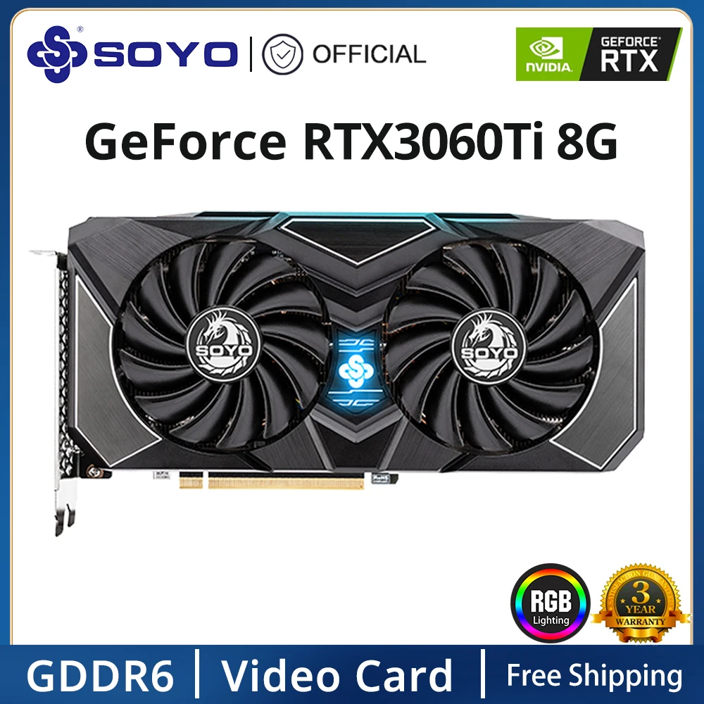 RTX Support: تقييم شامل لبطاقة الرسوميات SOYO RTX 3060 Ti 8GB مع دعم كامل لتجربة ألعاب عالية الأداء