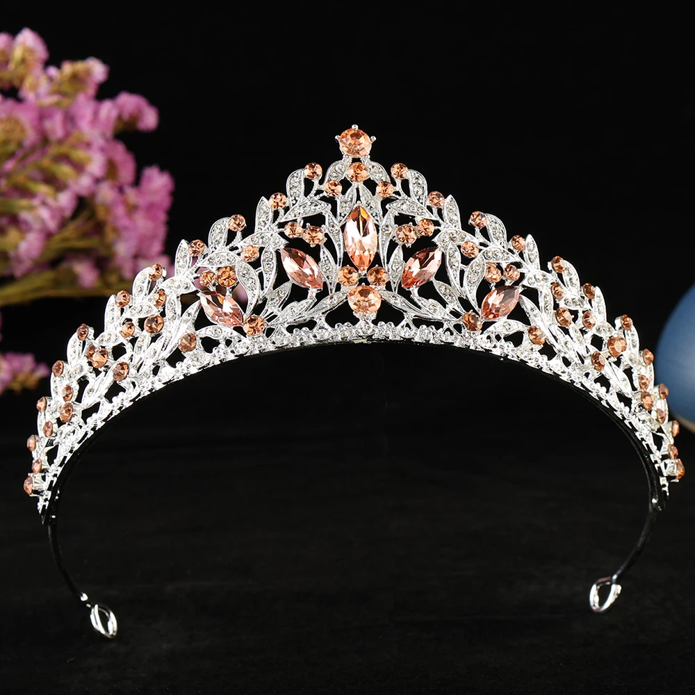 Baroque Luxury Bridal Crown Multi Color Rhinestone Wedding Tiara Metal Crown For Party Jewelry Hair Accessories High Quality