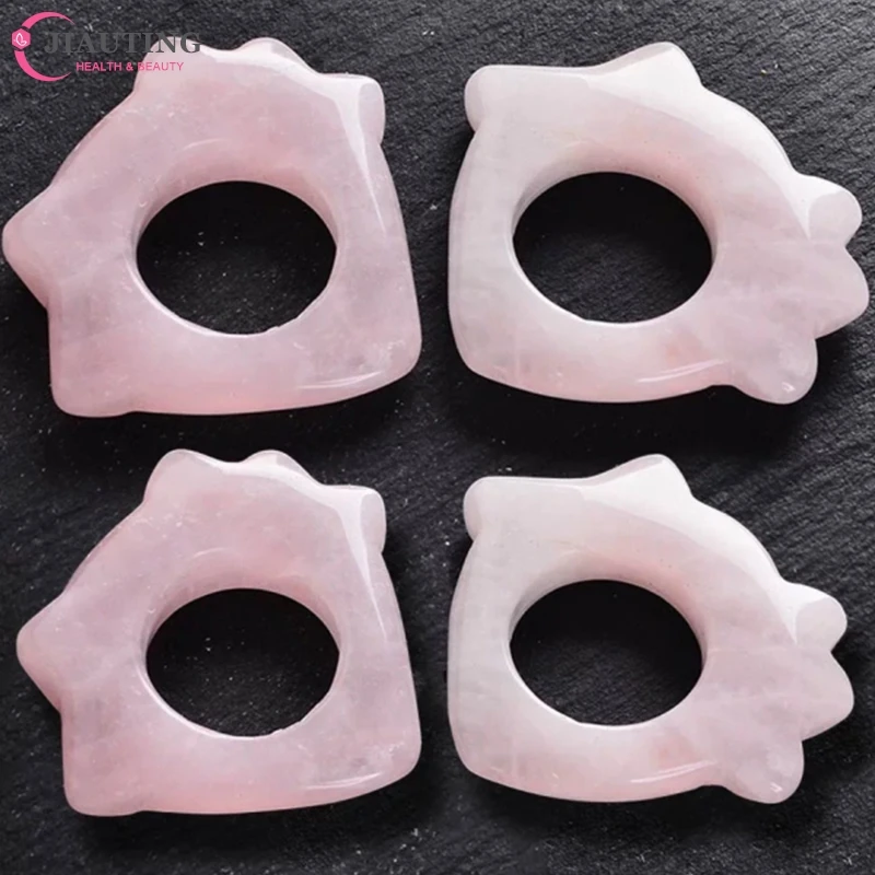 

1PCS Finger Ring Facial Scraping Board Massaging Board Natural Jade Gua Sha Board Scraping Board Gua Sha Facial Tool For Face