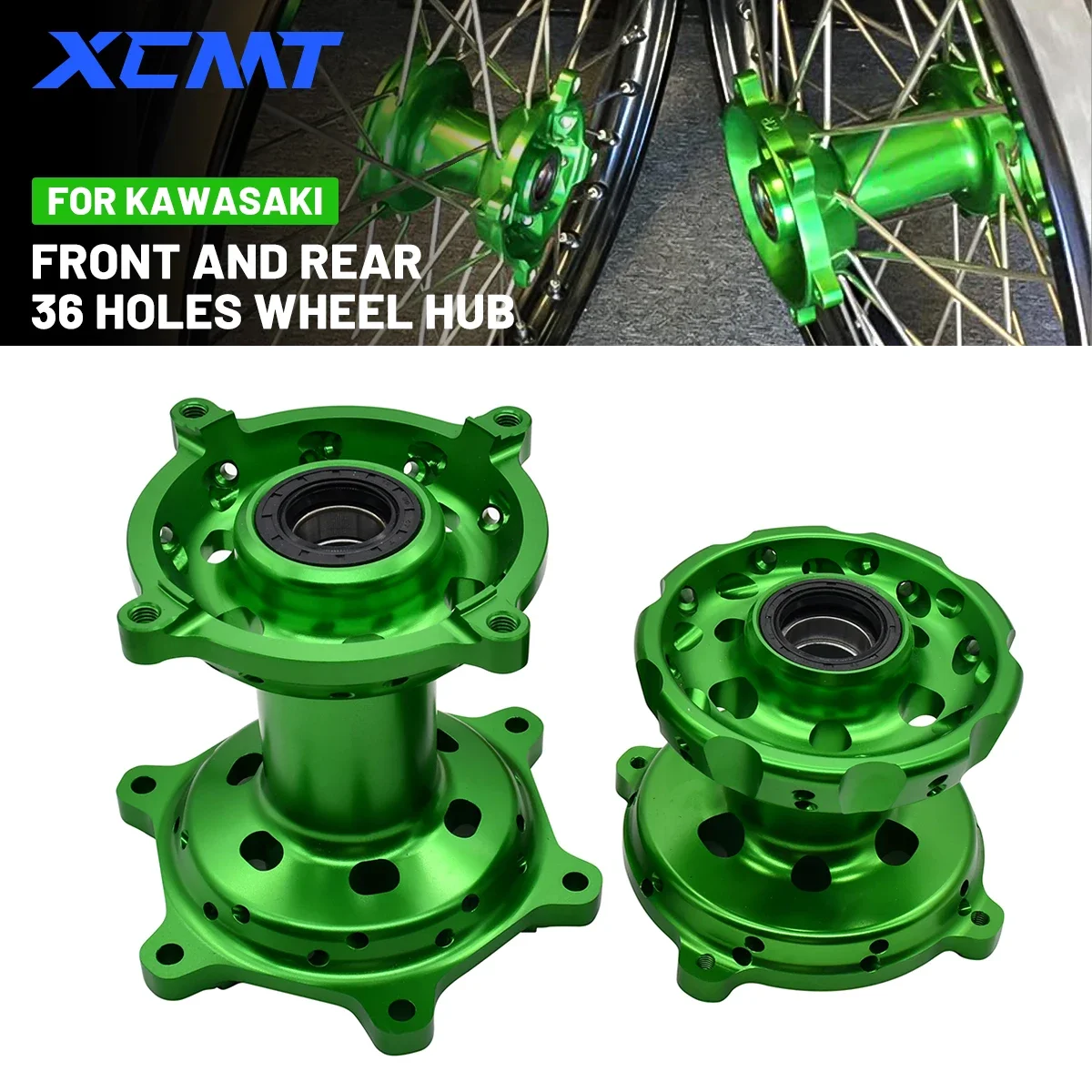 

Motorcycle 36 Holes Front Rear Wheel Hub For KAWASAKI KX250 KX250F KX450F 250X 450X/R/SR CNC Aluminum Off-Road Dirt Bike Parts