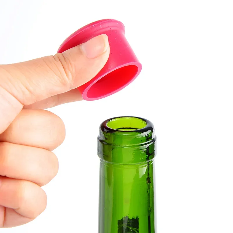 6pcs Random Colors Wine Stoppers Reusable Silicone Corks Wine Glass Beverages Beer Champagne Kitchen Bottles Caps Durable