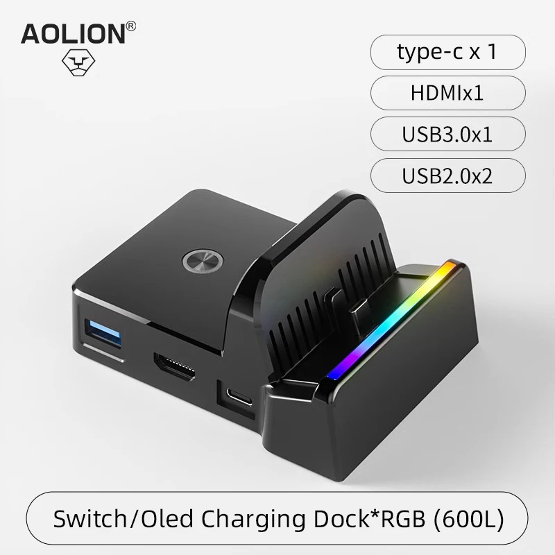 Convertisseur vidéo HD 5 en 1 4K, adaptateur Compatible HDMI pour Station de chargement de commutateur, station vidéo TV Portable de Type C pour Switch