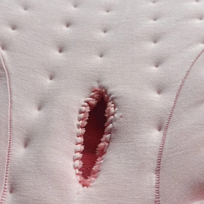 남성 섹시한 핑크 하이 웨이스트 코튼 팬티 수제 벨벳 채워진 코튼 두꺼운 푹신한 따뜻한 배꼽 팬티 BF 프라이빗 파티 팬티