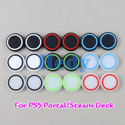 2PCS For PS5 Portal Luminous Thumb Grip Cap Silicone Soft Joystick Analog Stick For PlayStation Portal For Steam Deck
