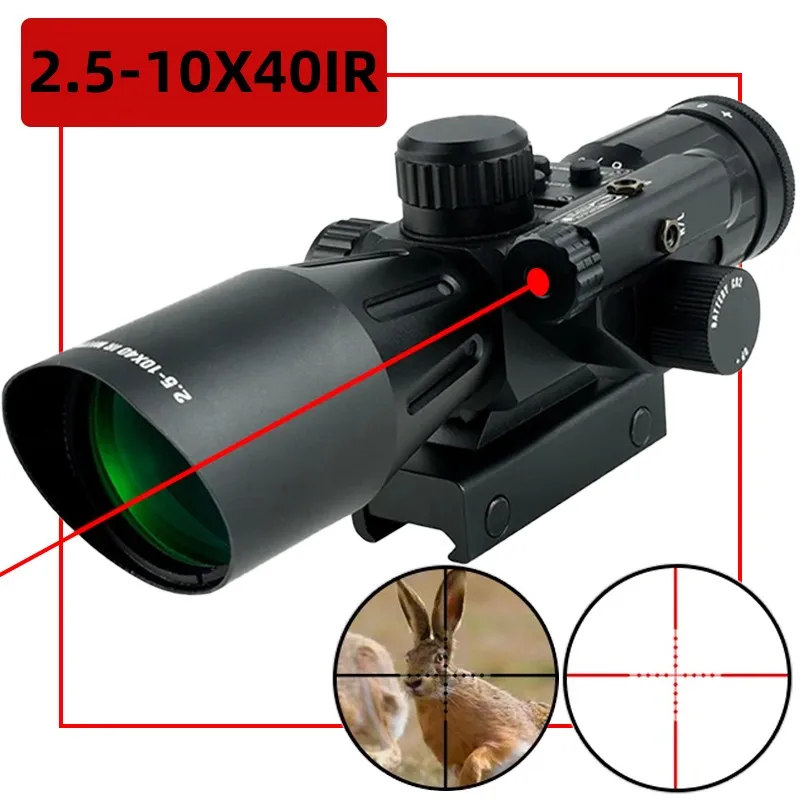 

Tactical Rifle Scopes Red-laser Sight Outdoor Hunting Opticsl Reflex Rifle Scope Sniper Airsoft Integration Combo Riflescope