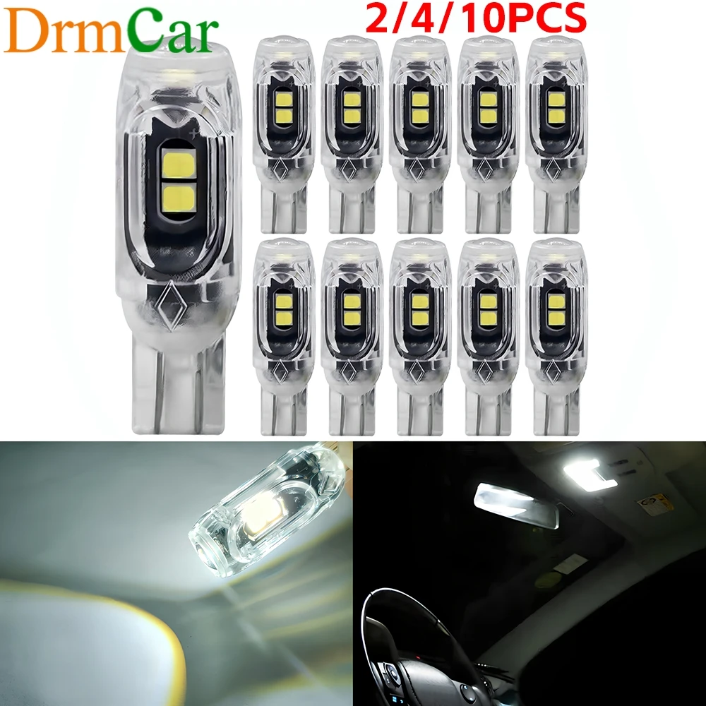 

2/4/10pcs T10 3030 5SMD Car Dome Interior Reading Light Turn Signal Bulb LED 194 168 Canbus Door Trunk License Plate Lamp DC 12V
