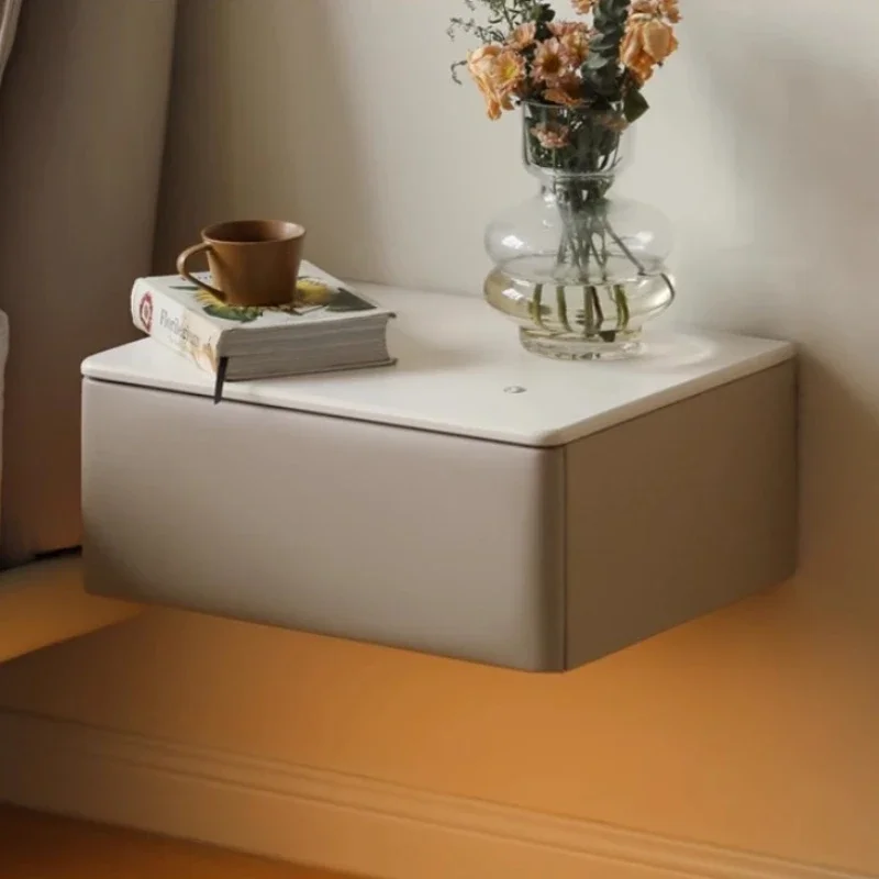 

Nightstand Wall Mounted Bedside Table Light Luxury Rock Plate Storage Cabinet Nightstands Storage Locker Chest Of Drawers Tables