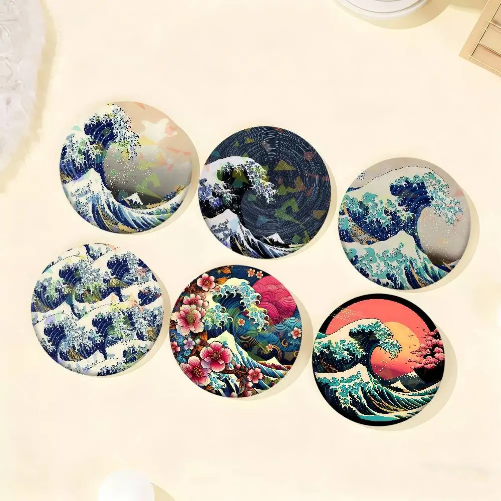 Große Welle von Kanagawa Emaille Pin Kleidung Tasche Zubehör Brosche Cartoon Science Fiction Abzeichen Geschenk