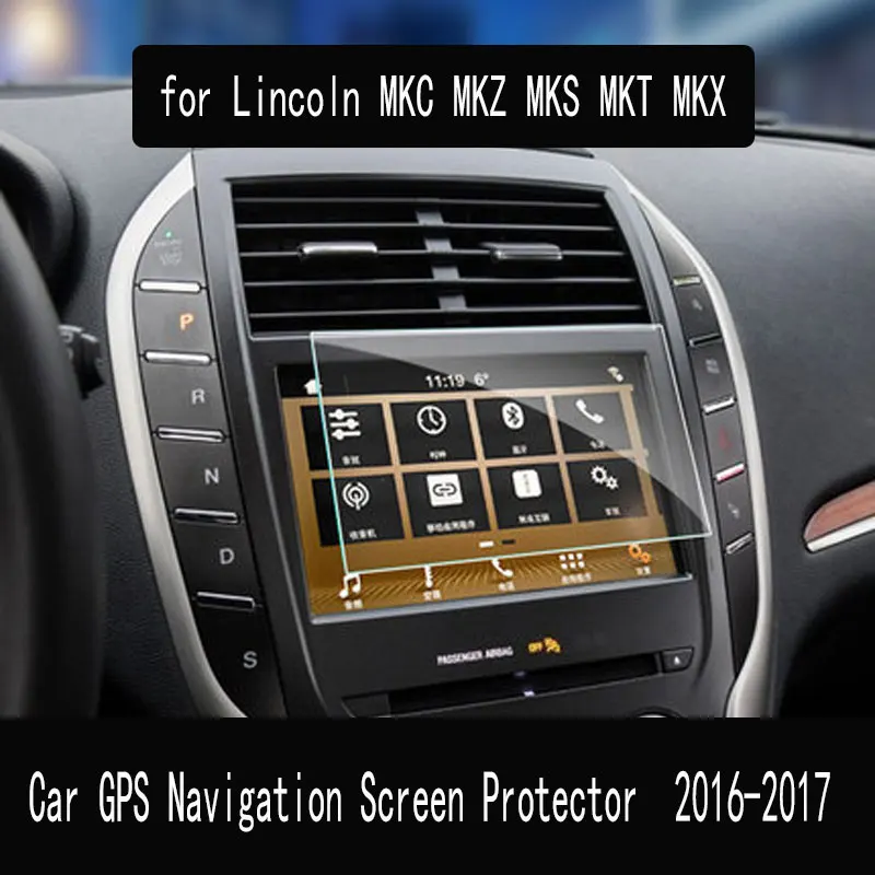 Автомобильная защита экрана GPS навигатора для Lincoln MKC, MKZ, MKS, MKT, MKX, внутреннее закаленное стекло, защитная пленка, аксессуары 2016-2017