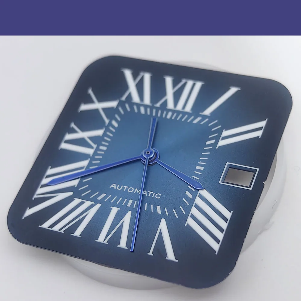 27 مللي متر مربع الروماني الهاتفي مع الأيدي الزرقاء ل NH34 NH35 الحركة التلقائية ل 3 ساعة الطلب تعديل الملحقات