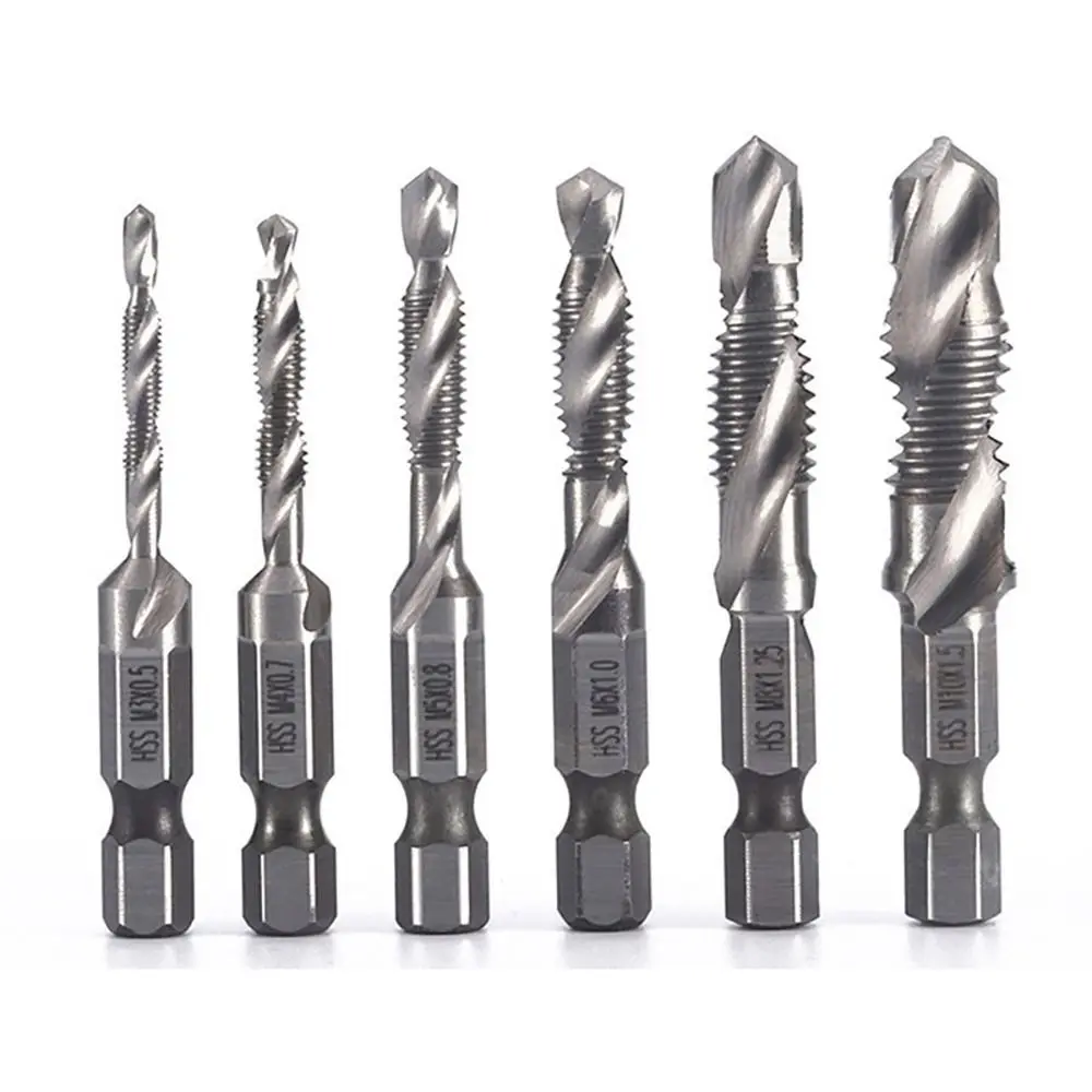 1Pc Screw Thread Bit Practical HSS Hexagon Handle Compound Tap Drill Bits High Quality Hex Shank Tap Drill Bit Hand Tools