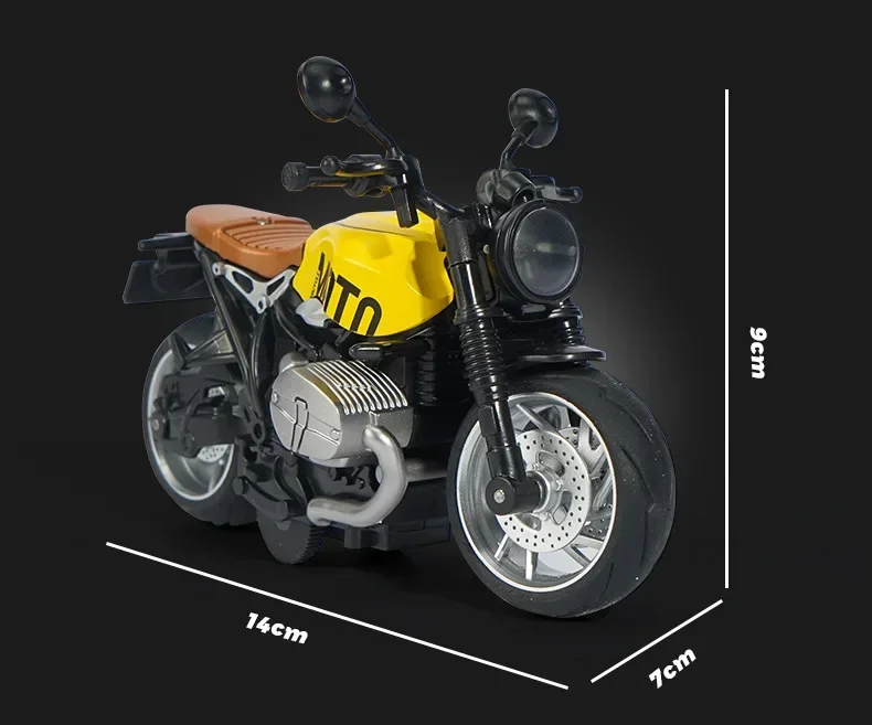 1: 12 Latte Retro lega modello di moto Mini edizione suono e luce buoni amici collezione regalo ornamento giocattolo BoboKino Store