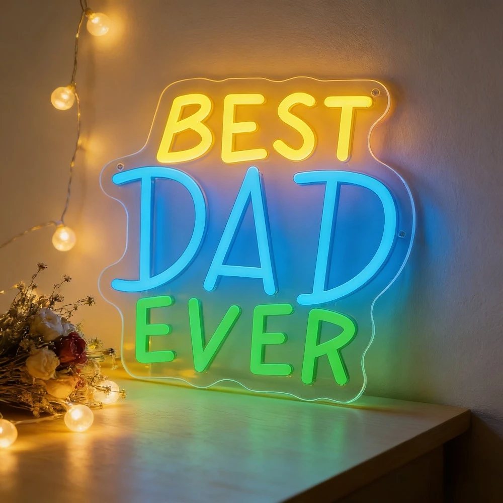 史上最高のお父さん-ネオンサイン-マルチカラー-ウェーブledネオンライト-素晴らしい父の日ギフト-ホームバーデコレーション-ユニークな誕生日プレゼント-お父さんへ