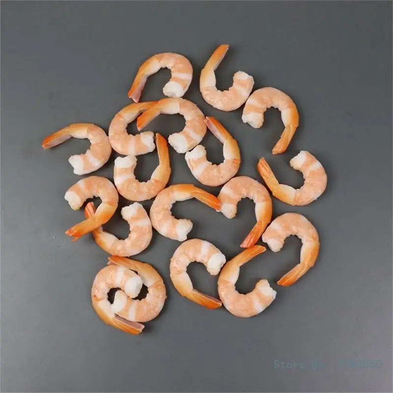 4PCS Fake Shrimp Simulation Food Model Highly Simulation Shrimp Shooting Photo Tool Pvc Shrimp Simulation Food Model