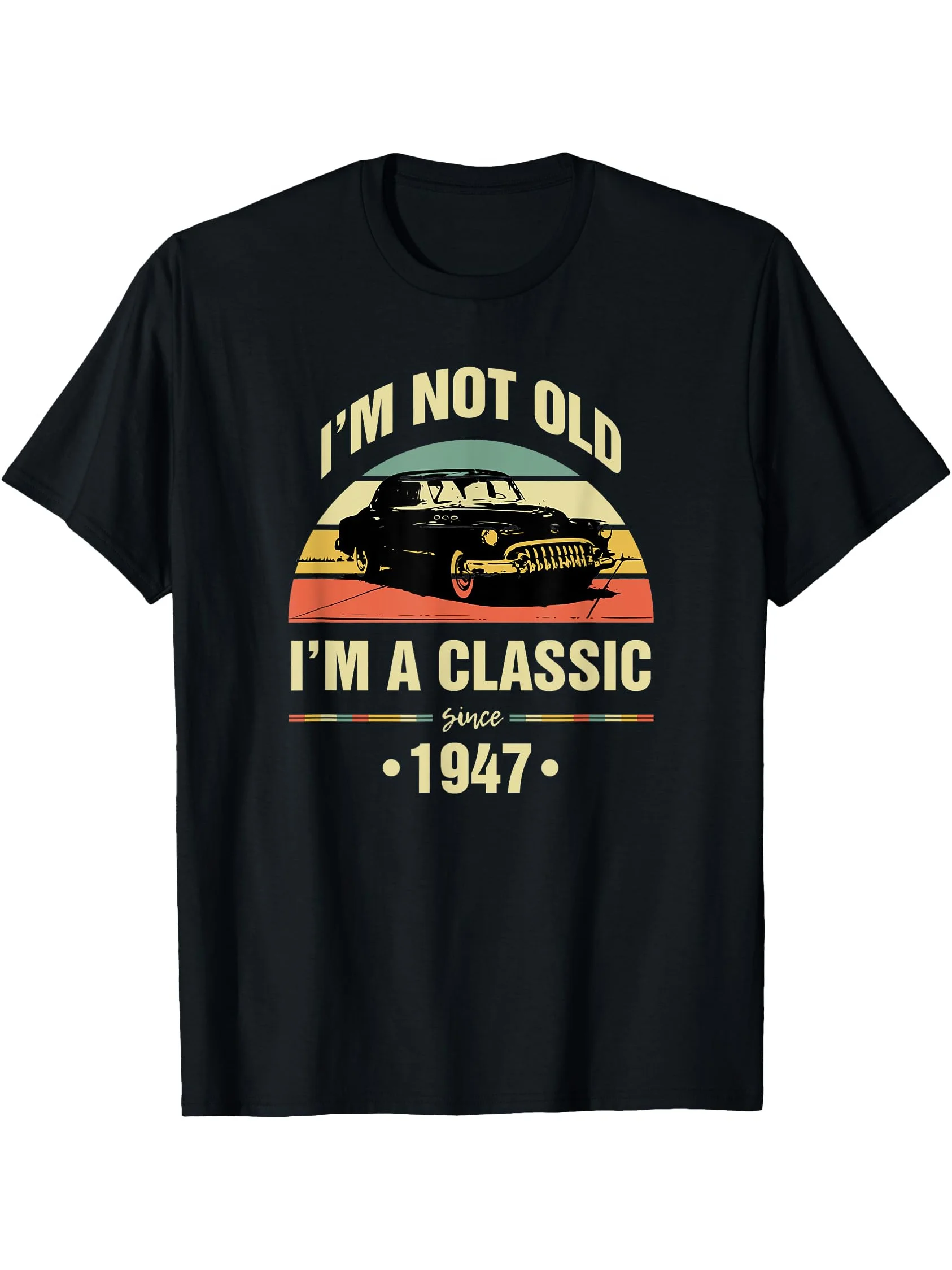 Классическая мужская забавная футболка на 73-й день рождения 1947 года — с коротким рукавом, круглым вырезом, хлопковый топ для праздничной вечеринки, не старый, подарок Классическая мужская забавная футболка на 73-й день рождения 1947 года — с коротким рукавом, круглым вырезом, хлопковый топ для праздничной вечеринки, не старый, подарок