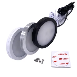 RGBW Slim 3W Spotlight Ultra-thin LED Cabinet Mini Lamp 12V 24V Jewelry Display Ceiling Indoor Downlight Surfaced Mounted