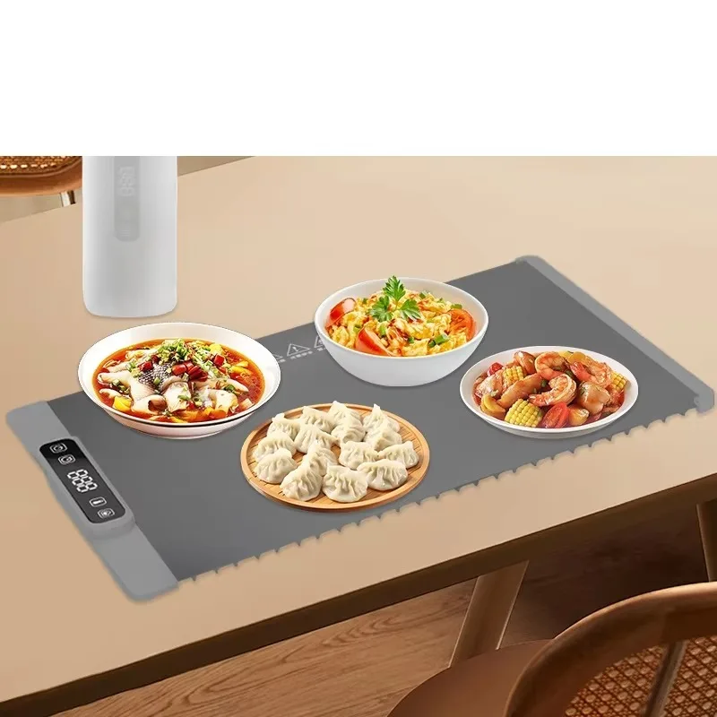

Electric Food Heating Table Mat Custom Foldable Silicone Food Heating Heater Dining Mat