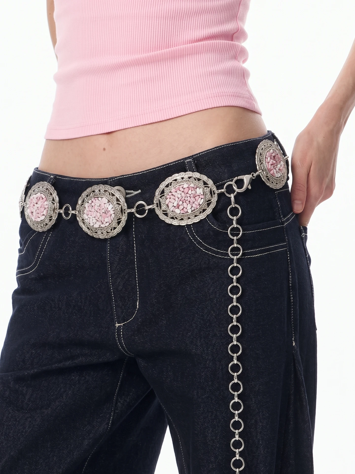 chaine-de-taille-elegante-rose-brume-ixzakka-–-ceinture-miniature-chic-et-tendance-pour-femme-motif-geometrique-decoratif-en-alliage