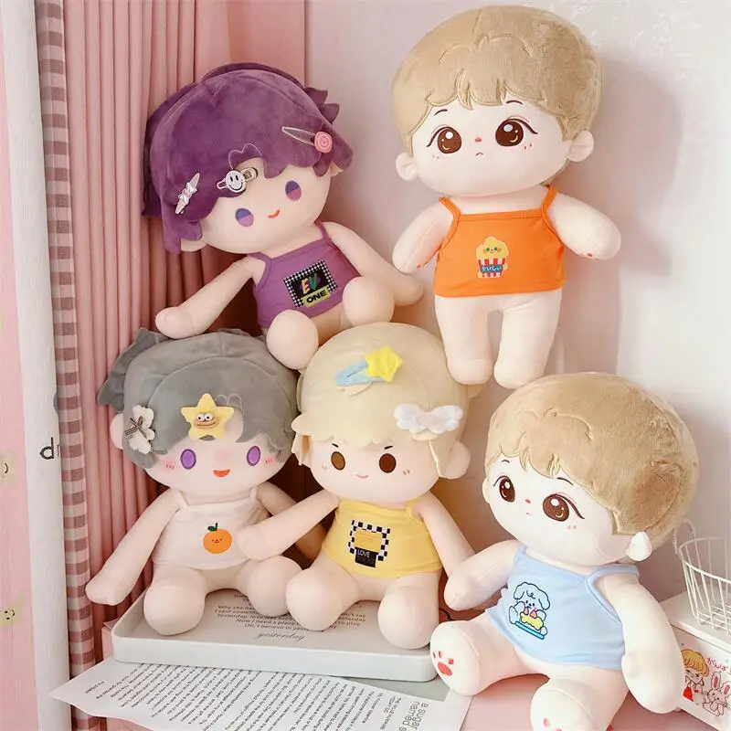 40cm Cartoon Idol Puppe Kleidung Zubehör niedliche Weste coole Basis Mantel DIY Idol Baumwolle Plüsch Puppe Kleidung für Kinder Mädchen Fans Geschenke