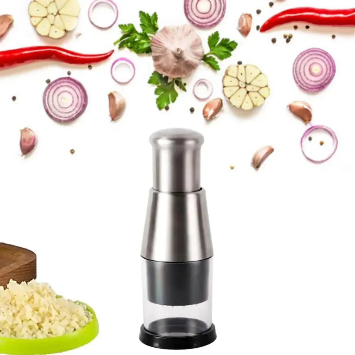 Manual Garlic Chopper Food Crusher Garlic Pressing Handheld Food Processors Slicer Dicer Mixer Kitchen Vegetable Slicer Tool