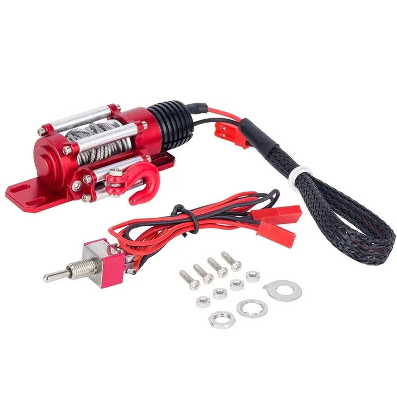 A63T-RC Car Metal Steel Wired Automatic Simulated Winch 1/10 RC Crawler Car Metal Steel Wired