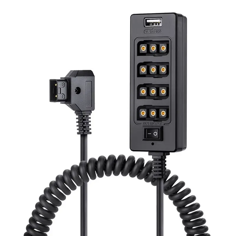 D-Tap To 4 Female D-Tap 2 DC USB Output Power Cable Distributor Splitter Hub Box For Anton Bauer V Mount Batteries Durable