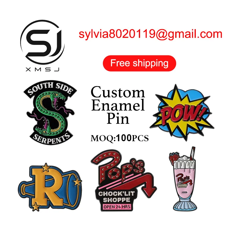 Custom Creative Film/TV Badge, Metal Enamel Pin for Clothes & Bags, School Company Club Emblem, Bulk Custom Manufacturing with D