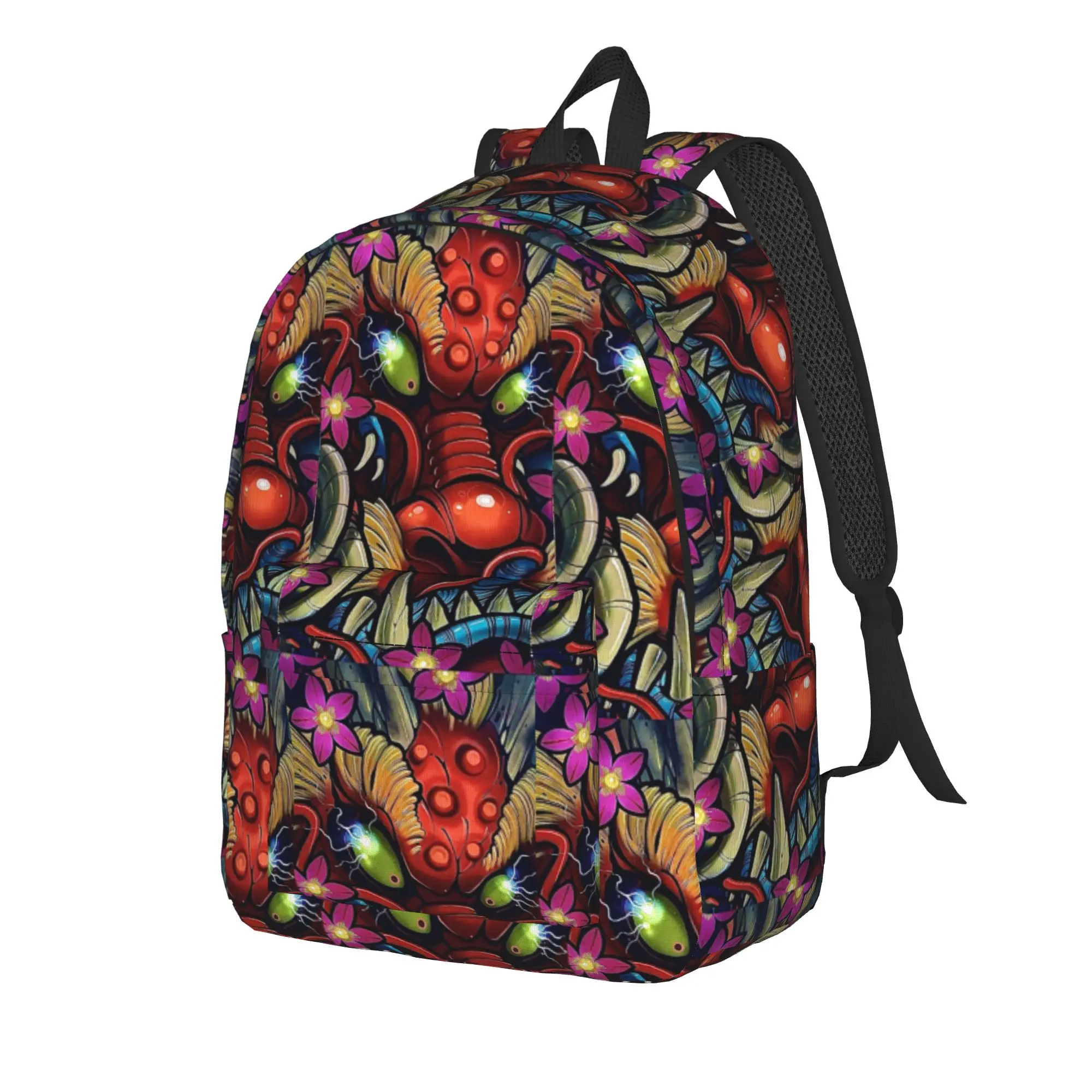 Novel Fun Spooky Red Demon Monster Backpack  Cycling Backpacks Boy Streetwear School Bags Custom Soft Rucksack