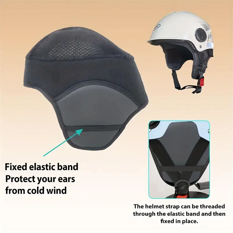 Winter Electric Motorcycle Helmet Liner Warm Beanie Padded Ear Protection Head Cover Motorbike Helmet Liner Cycling Equipment image 4