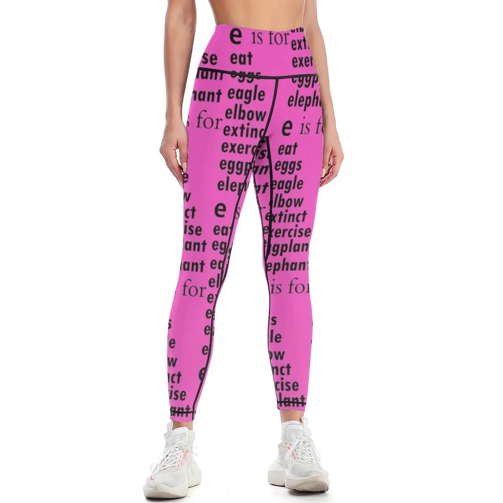 The e is for eat: Alphabet a-z Words -Alphabet Words Leggings Women's tights workout clothes for Womens Leggings