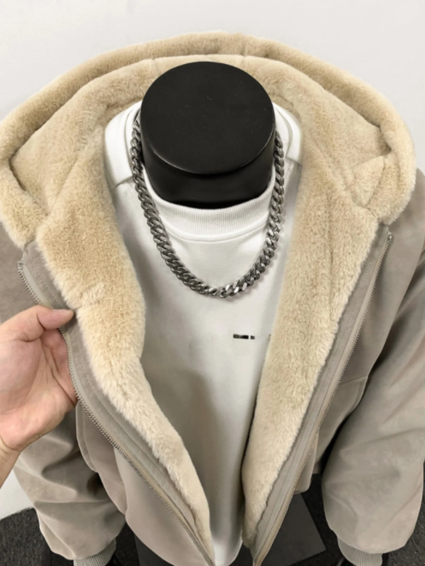 

Мужское зимнее пальто из искусственной кожи с подкладкой Thiened Fce, хлопковое пальто из ягненка, бархатное внутреннее тепло, северо-восточное, морозостойкое