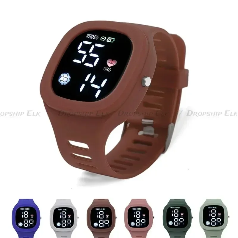 New LED Digital Watch Electronic Watch Button Square Silicone Touch Screen Boys and Girls Watches Sports Fashion Wrist Watch