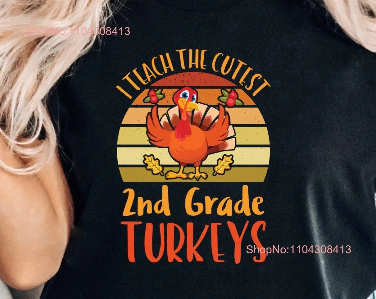 Thanksgiving Teachers T Shirt 2nd grade teacher gift Cute Fall thankful Softstyle long or short sleeves