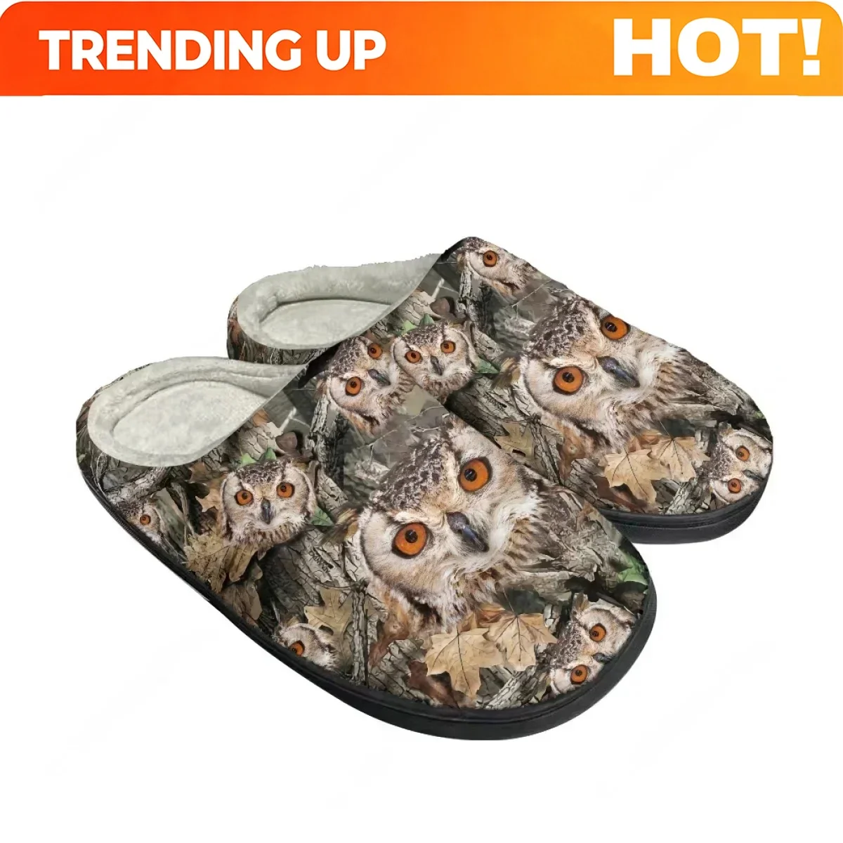Fashion Owl Design Winter Cozy Female's Slippers Casual House Flats Cotton Slippers Drop Ship Non-slip Women Floor Shoes Zapatos