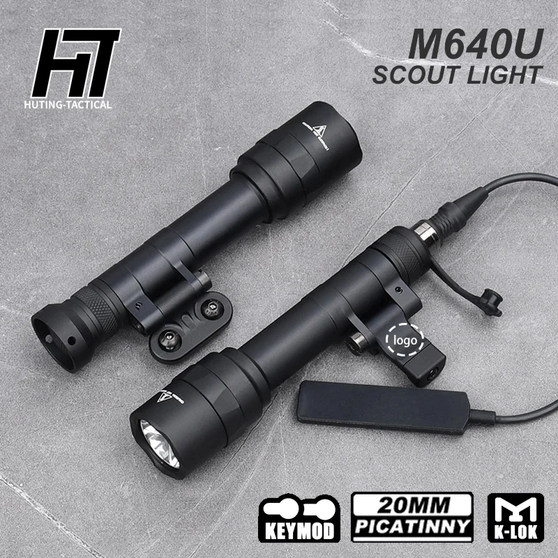 

Airsoft M600 M640 Tactical SCOUT LIGHT Weapon rifle LED Flashlight Fit M-Lok Keymod 20mm Rail 180° adjustable Base mount