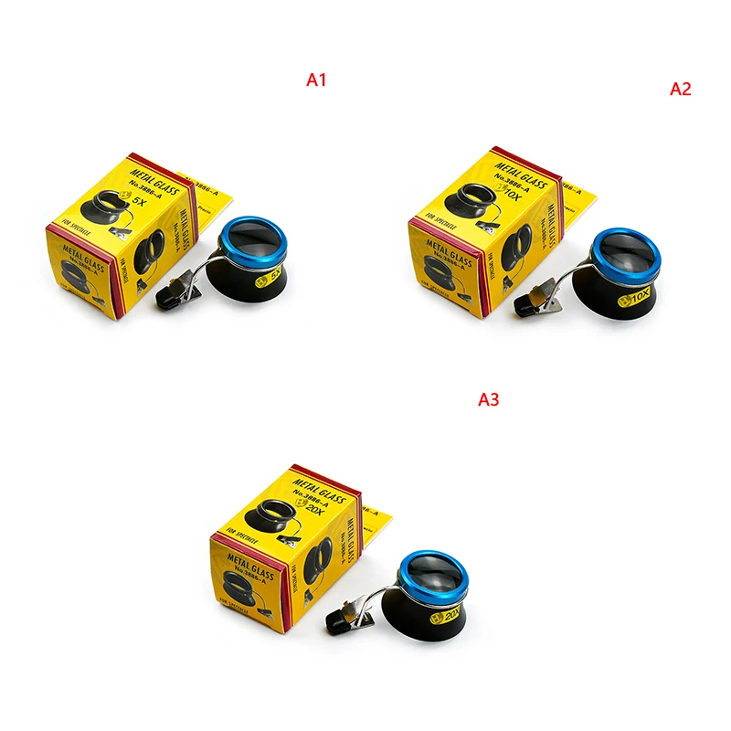 5X 10X 20X Eyeglass Magnifier Clip-On Eye Loupe Magnifying Lens Portable Eyepiece Process Operation Watchmakers Repair Tool