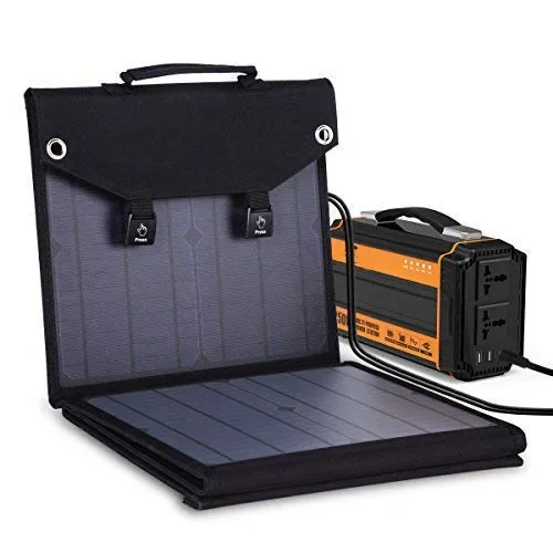 

All in One Foldable Solar Panel Kit 100W Portable Solar Panel Charger Backup Generator for RV Camping Cellphone Laptops