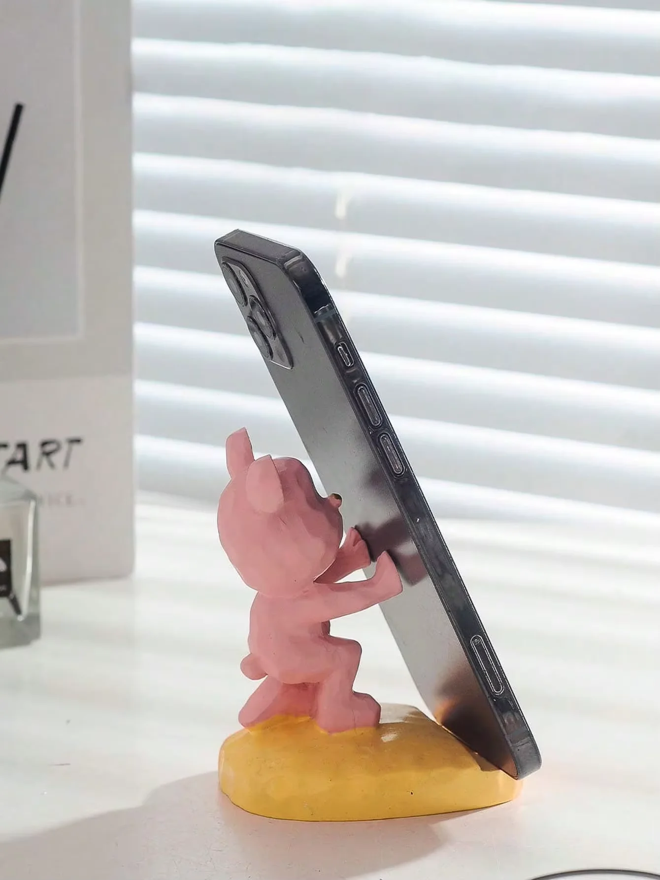 

Cute Bear Shaped Phone & Tablet Stand, Adorable Desktop Decor for Office Use
