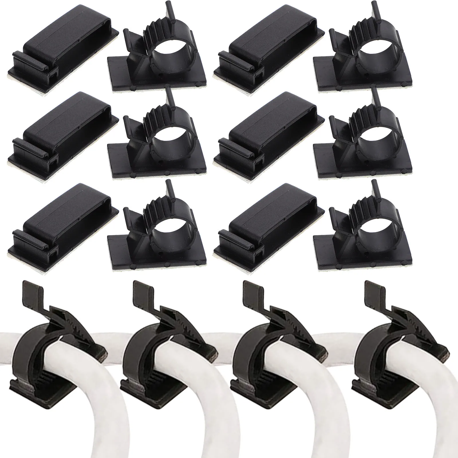 

18 Pcs Wire ganizer Clips Compact Lightweight Self Adhesive Desk ganization Cord Manager Suitable Phone Chargers Computer Cords